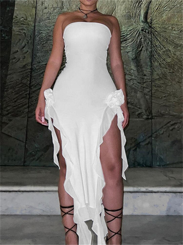 Villa Babe High Slit Dress