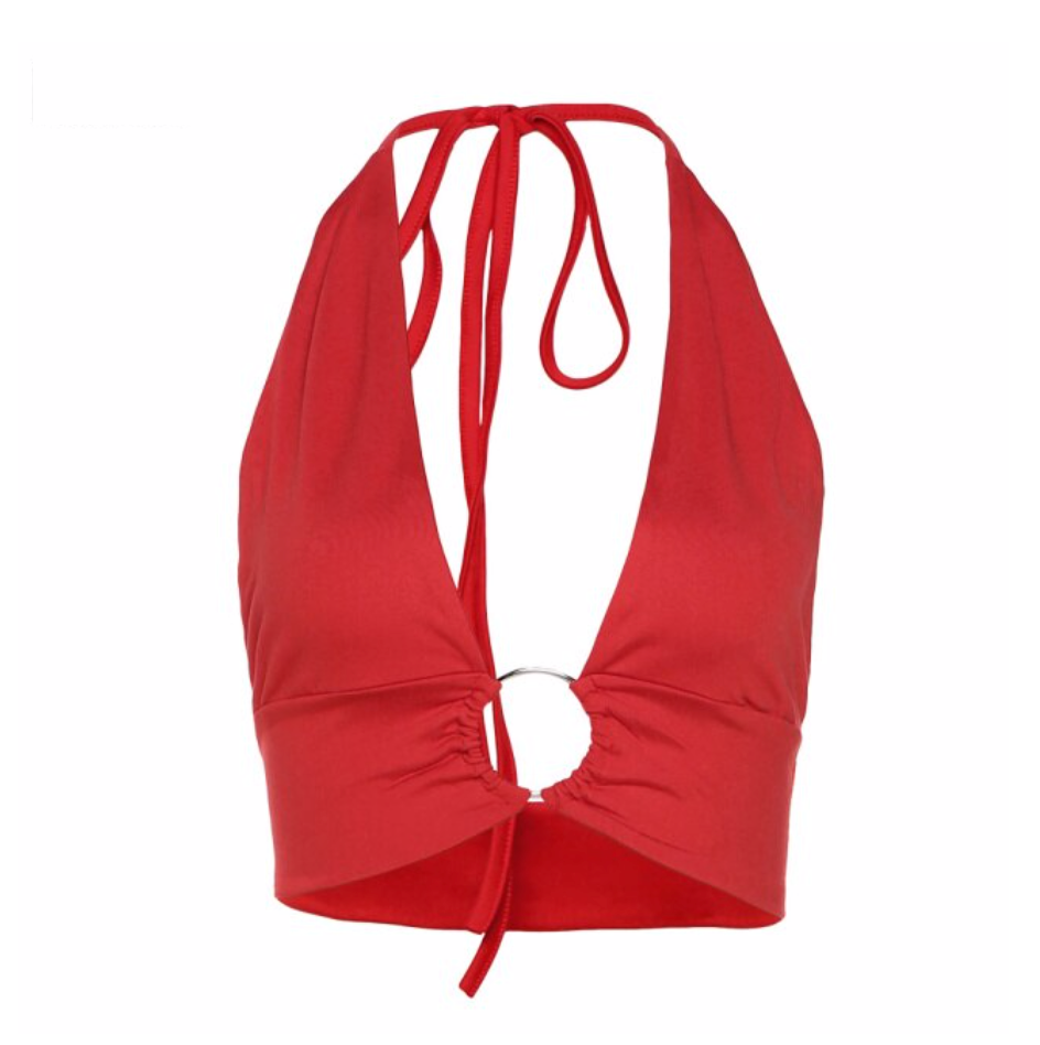 Leslie Cropped Halter Top